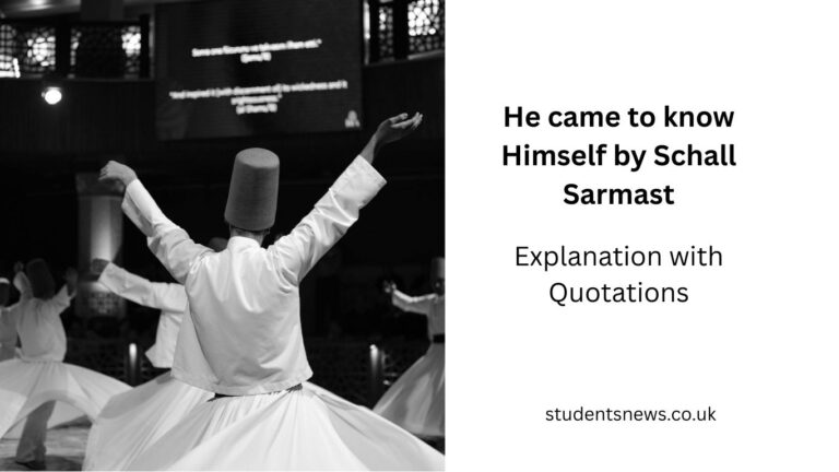 He came to know himself Explanation